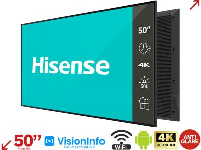 Hisense 50DM66D 50” 4K Digital Signage Display with Android and VisionInfo Compatible