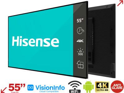 Hisense 55DM66D 55” 4K Digital Signage Display with Android and VisionInfo Compatible