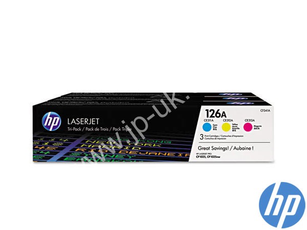 Genuine HP CF341A / 126A C/M/Y Toner Multipack to fit Laserjet CP1025nw Printer