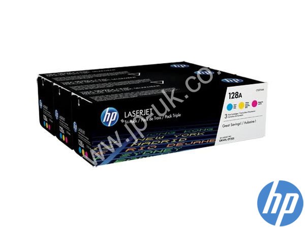 Genuine HP CF371AM / 128A C/M/Y Toner Multipack to fit Laserjet CP1525n Printer