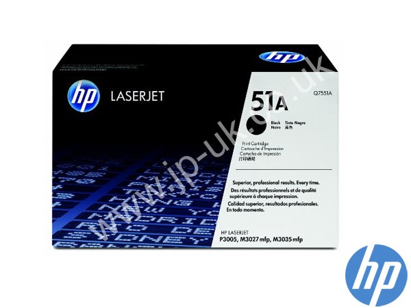 Genuine HP Q7551A / 51A Black Toner Cartridge to fit Laserjet P3005N Printer