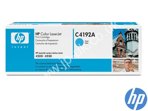 Genuine HP C4192A Cyan Toner Cartridge to fit Color Laserjet 4550 Printer