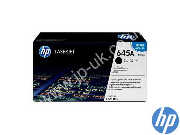 Genuine HP C9730A / 645A Black Toner Cartridge to fit Color Laserjet 5500dn Printer