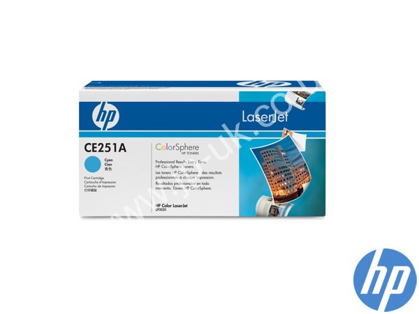 Genuine HP CE251A / 504A Cyan Toner Cartridge to fit Color Laserjet CP3520 Printer
