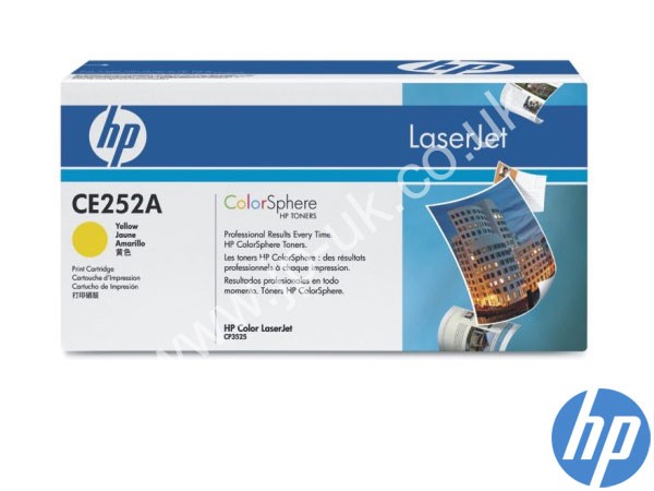 Genuine HP CE252A / 504A Yellow Toner to fit Color Laserjet CP3525x Printer