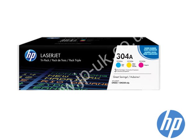 Genuine HP CF372AM / 304A C/M/Y Toner Multipack to fit Color Laserjet CM2320fxi Printer