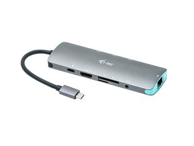 i-tec C31NANODOCKLANPD USB-C 4K HDMI 9-Port Nano Docking Station - Silver