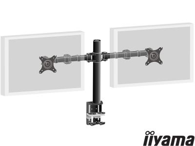 iiyama DS1002C-B1 Dual LCD Arm Desk Mount - Black - for 10" - 30" Screens up to 10kg