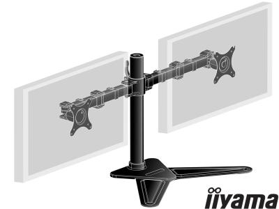 iiyama DS1002D-B1 Dual LCD Arm Desk Stand - Black - for 10" - 30" Screens up to 10kg