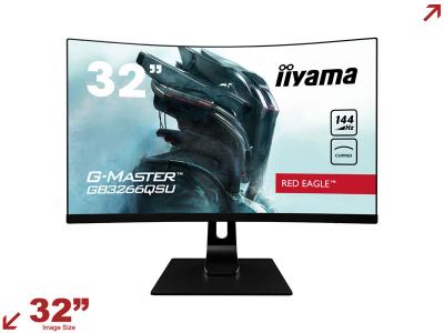 iiyama G-Master Red Eagle Curved GB3266QSU-B1 32” 16:9 HDR Gaming Monitor 