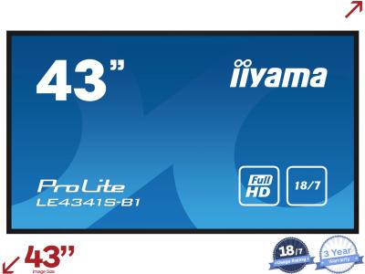 iiyama ProLite LE4341S-B1 43” 1080p Large Format Digital Signage Display