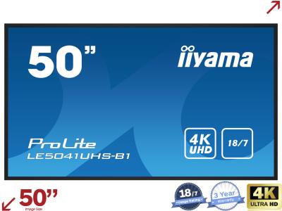 iiyama ProLite LE5041UHS-B1 50” 4K Large Format Digital Signage Display