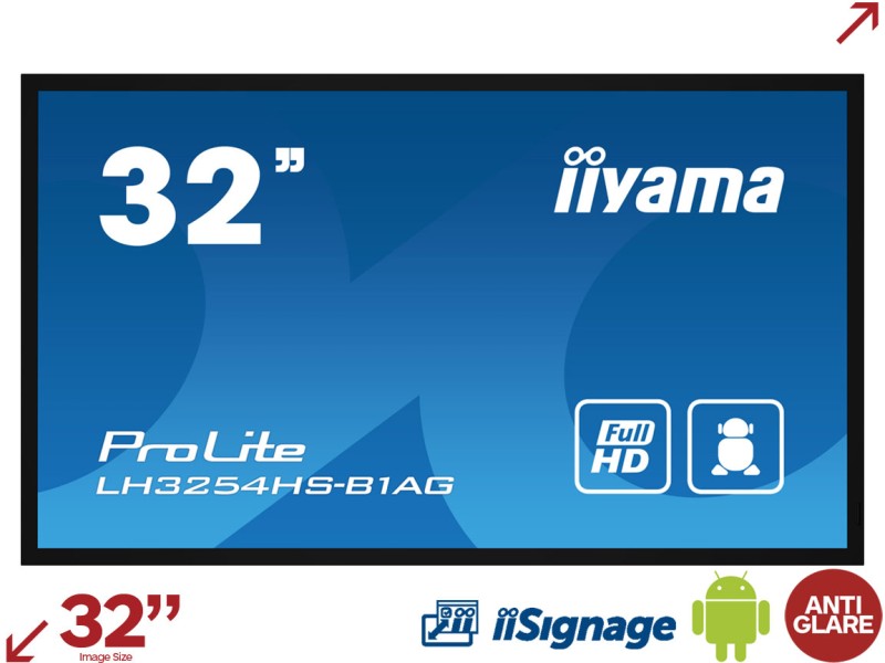 iiyama ProLite LH3254HS-B1AG 32” 1080p Digital Signage Display with iiSignage²