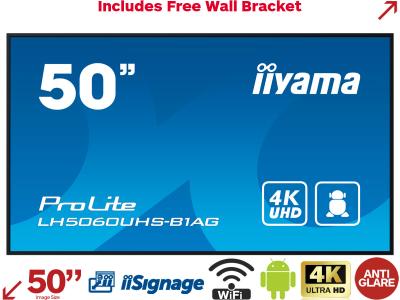 iiyama ProLite LH5060UHS-B1AG 50” 4K Digital Signage Display with iiSignage²