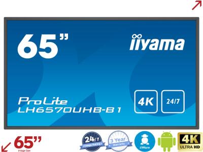 iiyama ProLite LH6570UHB-B1 65” 4K Smart Hi-Bright Large Format Display
