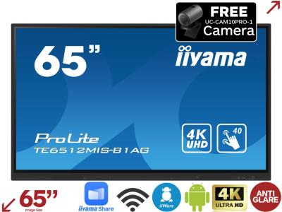 iiyama ProLite TE6512MIS-B1AG 65” 4K iiWare 10.0 Business Interactive Touchscreen