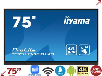 iiyama ProLite TE7512MIS-B1AG 75” 4K iiWare 10.0 Education Interactive Touchscreen