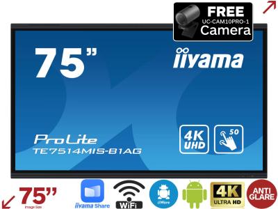 iiyama ProLite TE7514MIS-B1AG 75” 4K iiWare 11.0 Business Interactive Touchscreen
