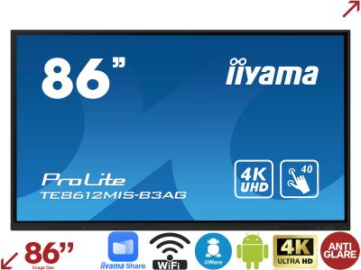 iiyama ProLite TE8612MIS-B3AG 86” 4K iiWare 10.0 Education Interactive Touchscreen