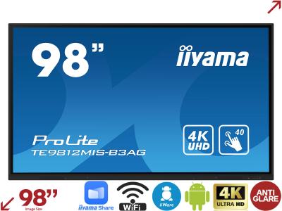 iiyama ProLite TE9812MIS-B3AG 98” 4K iiWare 10.0 Education Interactive Touchscreen