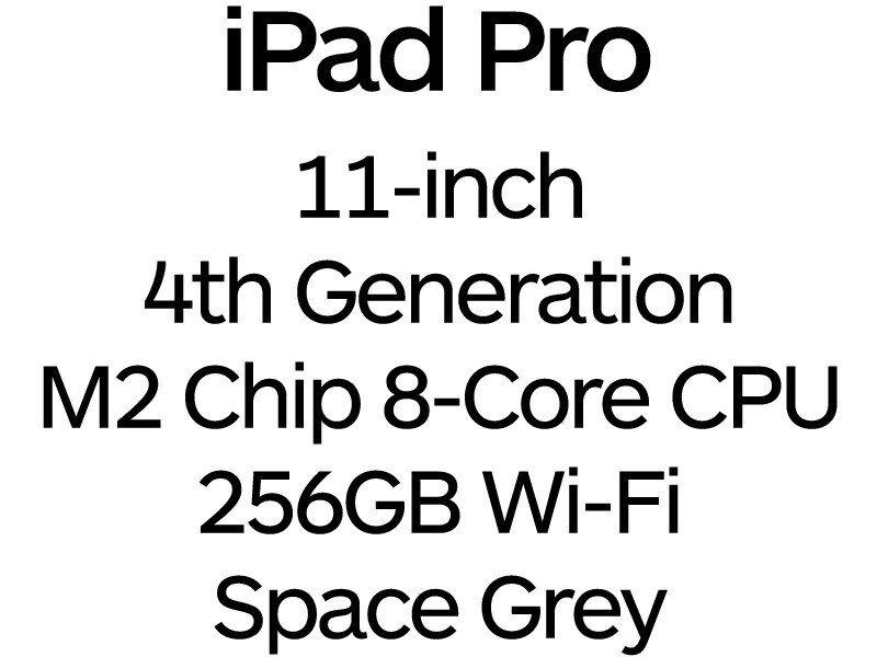 Apple iPad Pro 11-inch 4th Gen - Thunderbolt 4, 8-Core M2 Chip, 256GB, Wi-Fi - Space Grey / MNXF3B/A
