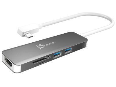 j5create JCD372 USB-C to 4-Port SuperSpeed+ Multi-Adapter - Silver