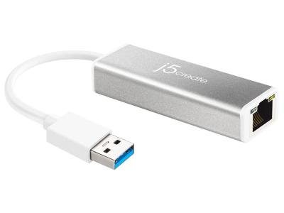 j5create JUE130 USB-A to Gigabit Ethernet Adapter - Silver