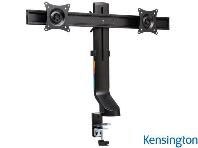 Kensington K55513WW SmartFit Space-Saving Dual Monitor Mount - Black - for Screens up to 27" Screens and below 8kg