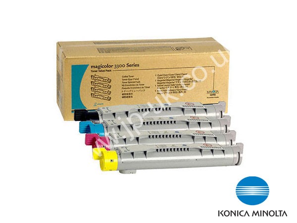 Genuine Konica Minolta 1710551-100 CMYK Toner Value Bundle to fit MagiColour 3300 Colour Laser Printer 