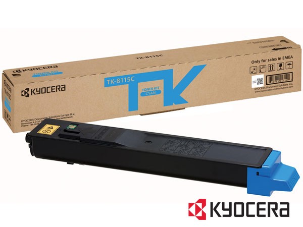Genuine Kyocera TK-8115C / 1T02P3CNL0 Cyan Toner Cartridge to fit Colour Laser Colour Laser Printer  