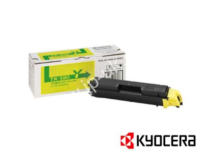 Genuine Kyocera TK-580Y / 1T02KTANL0 Yellow Toner Cartridge to fit Kyocera Colour Laser Printer  