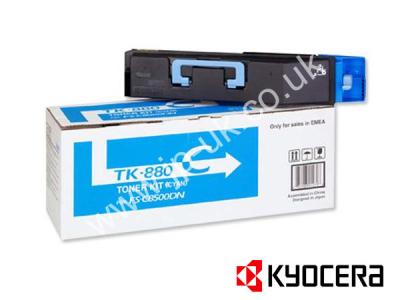 Genuine Kyocera TK-880C / 1T02KACNL0 Cyan Toner Cartridge to fit Kyocera Colour Laser Printer  