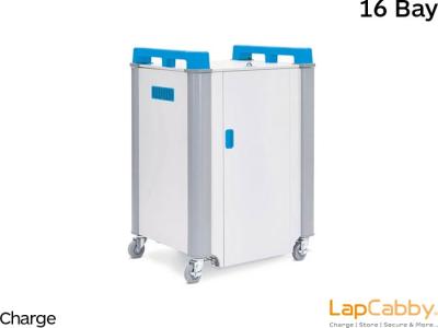 LapCabby LAP16HBL 16H Charging Trolley with 16 Horizontal Bays for Laptops & Chromebooks