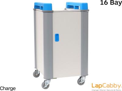 LapCabby LAP16VCBL 16V Compact Charging Trolley with 16 Vertical Bays for Laptops & Chromebooks