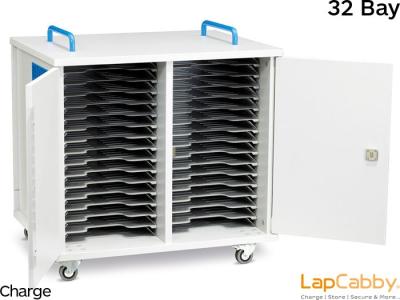LapCabby Lyte 32 Double Door Charging Trolley for 32 Tablets or Chromebooks