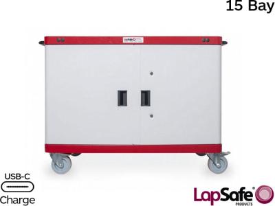 LapSafe® Midi Mentor™ 15 Laptop, Tablet & Chromebook Trolley, SmartLine™ USB-C Charging, 15 Bay - MIDI/SE/USBC/015