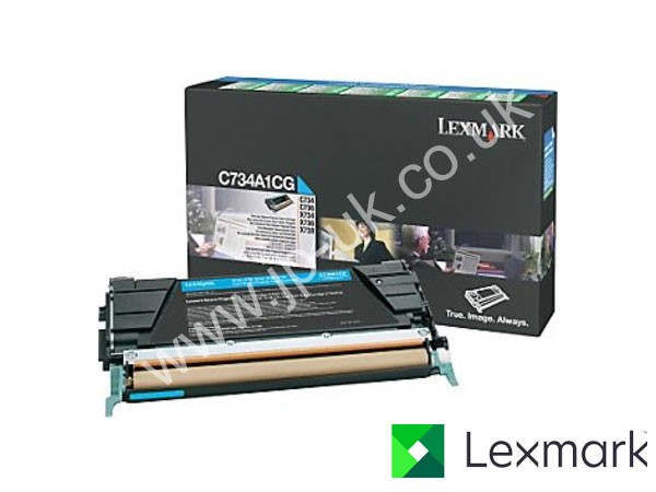 Genuine Lexmark C734A1CG Cyan Toner Cartridge to fit C734N Colour Laser Printer