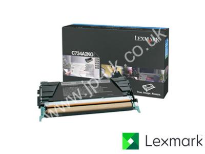 Genuine Lexmark C734A2KG Black Toner Cartridge to fit Lexmark Colour Laser Printer, Non Return Program