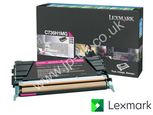 Genuine Lexmark C736H1MG Hi-Cap Magenta Toner Cartridge to fit X736DE Colour Laser Printer