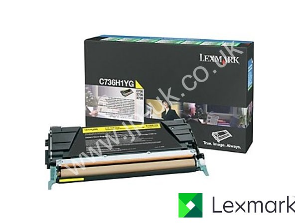 Genuine Lexmark C736H1YG Hi-Cap Yellow Toner Cartridge to fit C736N Colour Laser Printer