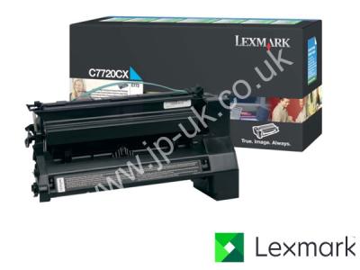 Genuine Lexmark C7720CX High Capacity Cyan Toner Cartridge to fit Lexmark Colour Laser Printer