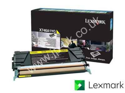 Genuine Lexmark X746A1YG Yellow Toner Cartridge to fit Lexmark Colour Laser Printer