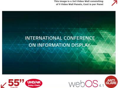 LG 55VH7J-H 55” Extreme Slim Bezel Hi-Bright Video Wall Display with webOS