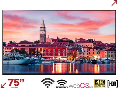 LG 75UR762H 75" Pro:Centric Smart 4K Commercial IPTV with webOS 5 and Screen Share