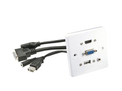 Lindy 60220 Multi AV Faceplate with HDMI, VGA, USB, Audio Connections