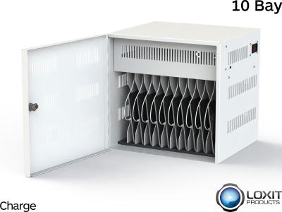 Loxit iBank 10 / 7716-UK iPad Desktop Storage, Store and Charge, 10 Bay, Android Compatible