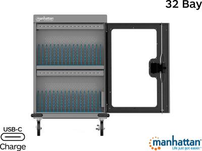 Manhattan USB-C 32 Bay iPad/Tablet/Chromebook Charging Cart - 102353