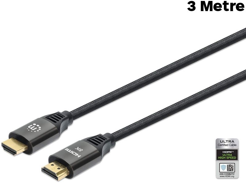 Manhattan 3 Metre HDMI 2.1 Certified Cable With 8K Support - 355957 