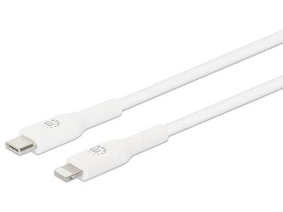 Manhattan 394505 0.5m Lightning to USB-C Charge & Sync Cable - White