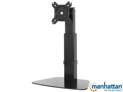 Manhattan 461894 Single Monitor Height Adjustable Gas Spring Desk Stand - Black - for 15" - 32" Screens up to 8kg